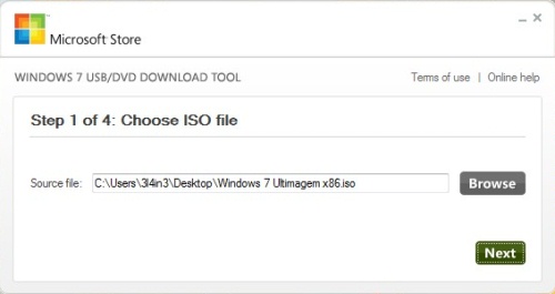 برنامج Windows 7 USB/DVD Tool