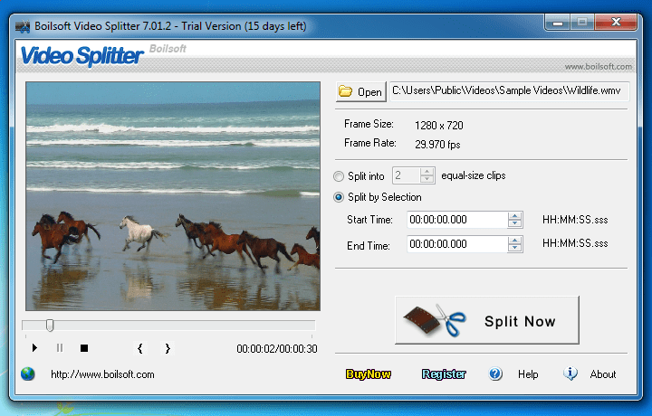 Boilsoft Video Splitter للكمبيوتر